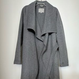 Soia & Kyo Grey Wool Blend Belted Wrap Coat EUC size Small